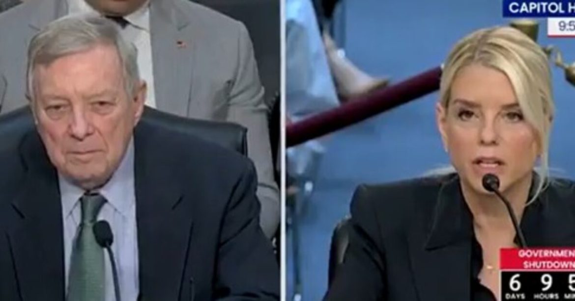 Pam Bondi DESTROYS Democrat Senator Dick Durbin During Fiery Hearing After He Tries to Entrap Her with a Nosy Question About the National Guard Deployments (VIDEO) Pam Bondi DESTROYS Democrat Senator Dick Durbin During Fiery Hearing After He Tries to Entrap Her with a Nosy Question About the National Guard Deployments (VIDEO)