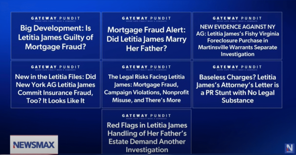 More Bad News for Tish James – TGP Contributor Joel Gilbert Tells Greg Kelly and Newsmax: “She Has a Pattern of Mortgage Fraud – More Indictments Coming” (VIDEO)