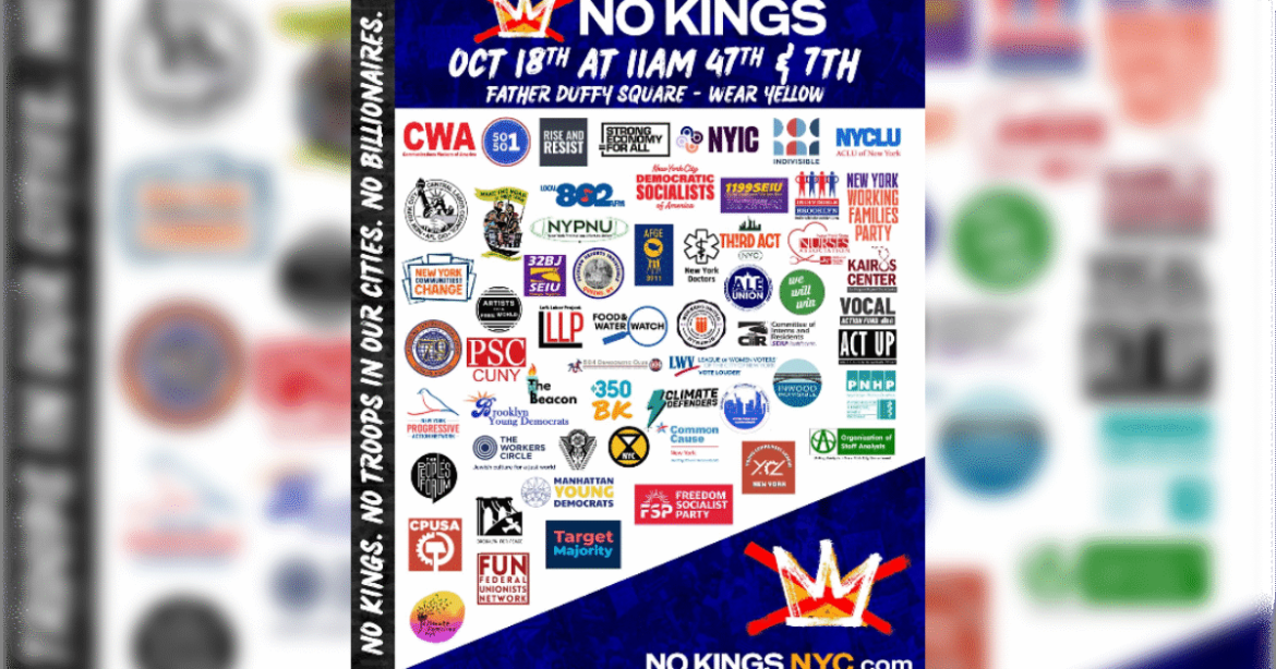 Shocker: ‘No Kings Protest’ in New York City on Saturday Is Sponsored by Several Communist Groups