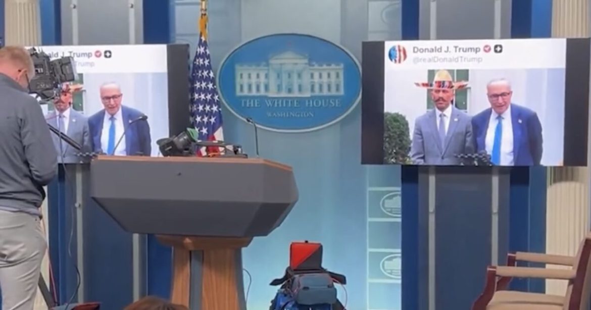 EPIC! White House Trolls Press and Hakeem Jeffries by Playing Sombrero Meme in Briefing Room (VIDEO)