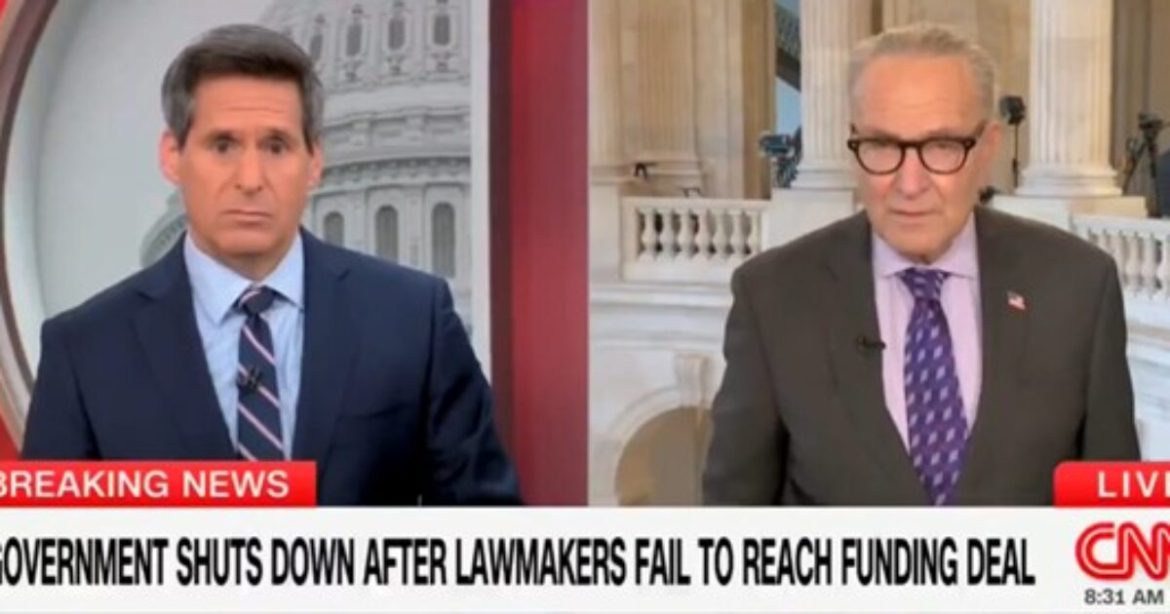 WATCH: Chuck Schumer Left HUMILIATED on CNN When Reporter Confronts Him With a Good Question About the Government Shutdown WATCH: Chuck Schumer Left HUMILIATED on CNN When Reporter Confronts Him With a Good Question About the Government Shutdown