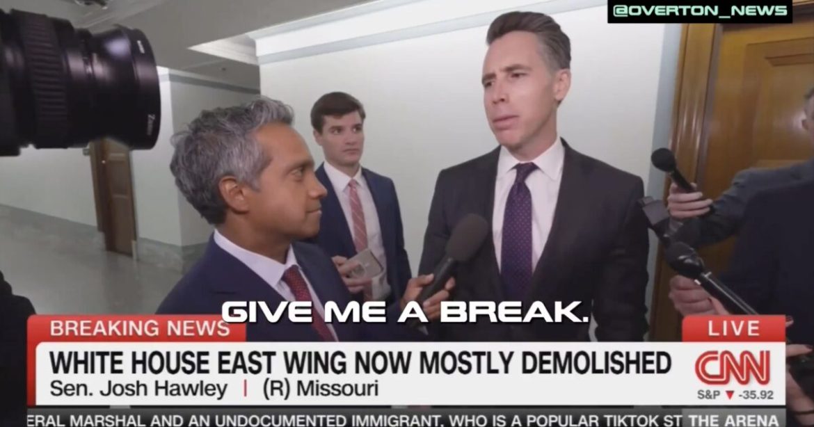 Senator Josh Hawley Dismantles CNN’s Fake Outrage Over Trump’s White House Renovation: “Give Me a Break!”