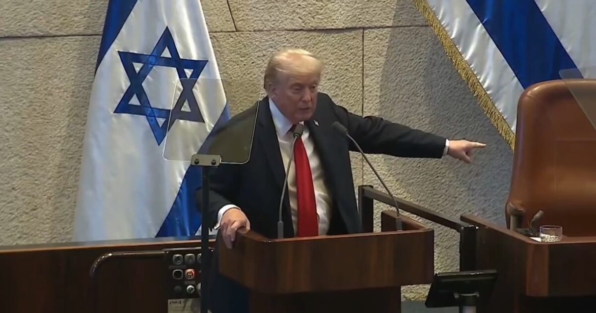 Trump Takes Time Out from Speech to Knesset and Asks President of Israel to Give Benjamin Netanyahu “A PARDON.”