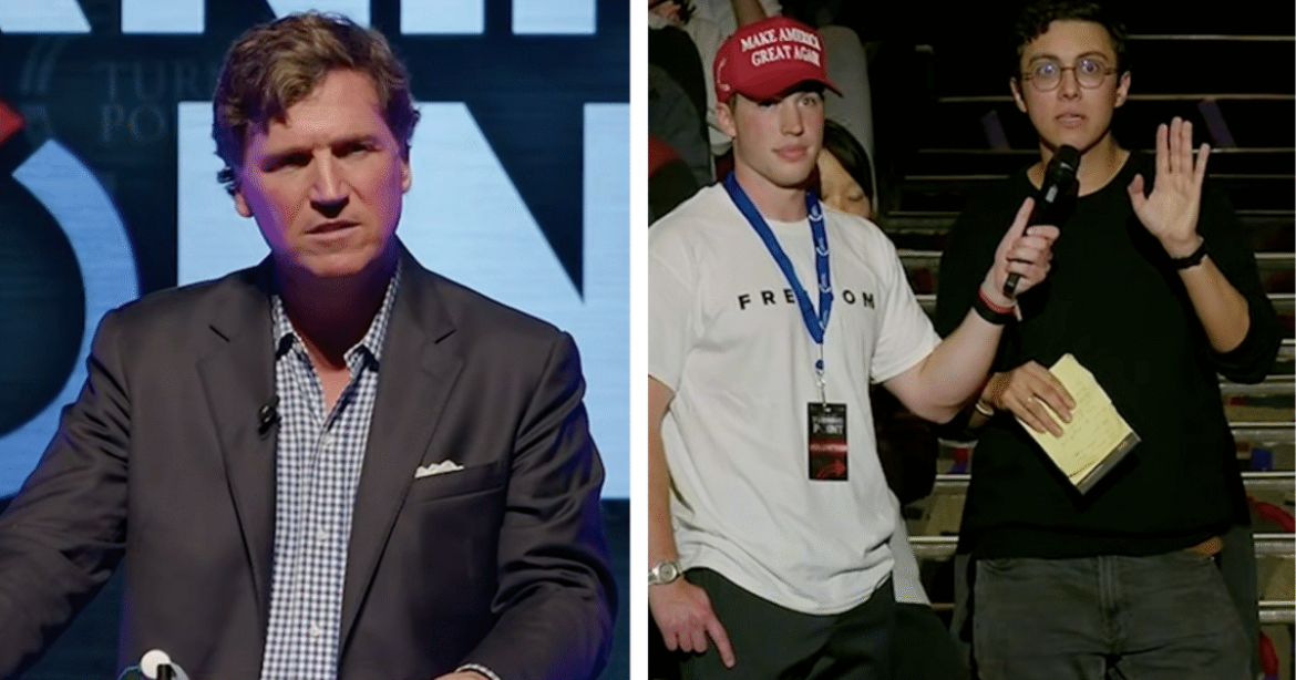 Tucker Carlson SNAPS at Heckler, Orders Him to Leave After Disrespectful Comment About Jesus Christ