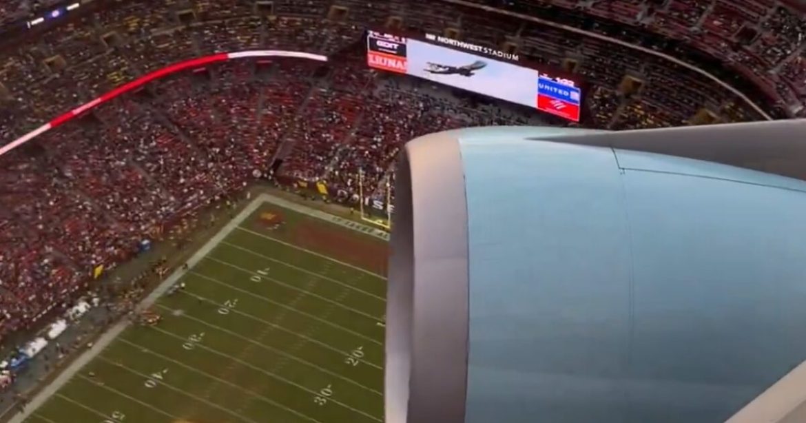 President Trump Performs Epic Flyover on Air Force One At Lions vs Commanders Game (VIDEO)