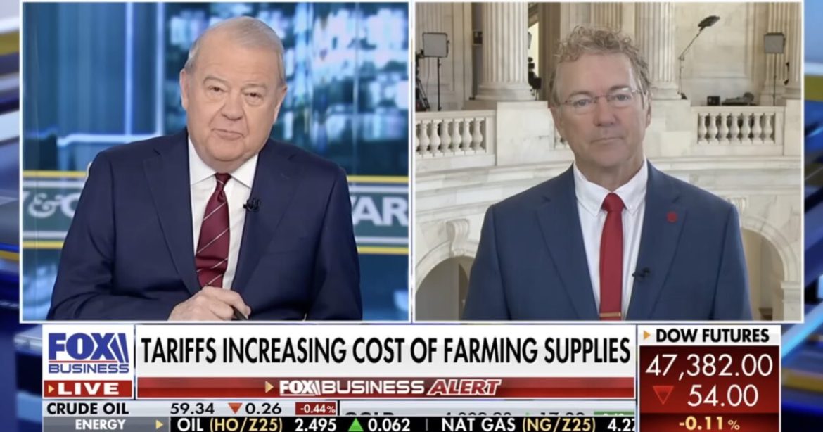 Rand Paul Says Supreme Court Should STRIKE DOWN Trump’s Tariffs: ” Tariffs Are a Tax. I Want to See the Constitution Have Meaning”
