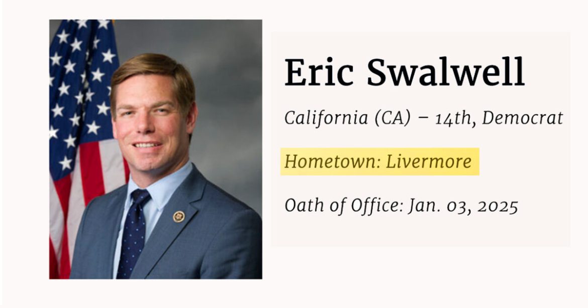 DISQUALIFIED! — Congressman Eric Swalwell Names Washington DC Home as ‘Principal Residence’ and  Has NO California Address!