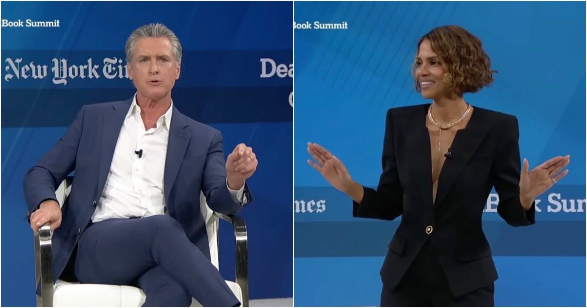 Hollywood Actress Halle Berry SHOCKS Audience at NY Times Summit After Demolishing Gavin Newsom Just Before He Takes Stage