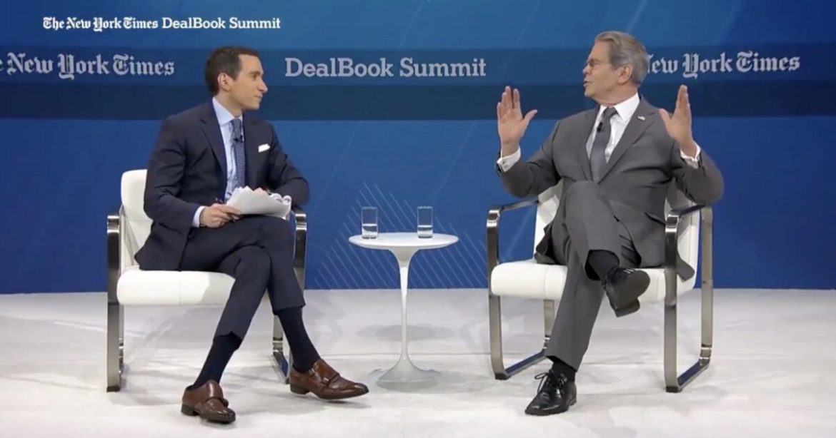 BRUTAL: Treasury Secretary Scott Bessent TORCHES New York Times at Their OWN Summit — Calls the Paper a “Fever Swamp” and Slams Their Cover-Up of Biden’s Decline