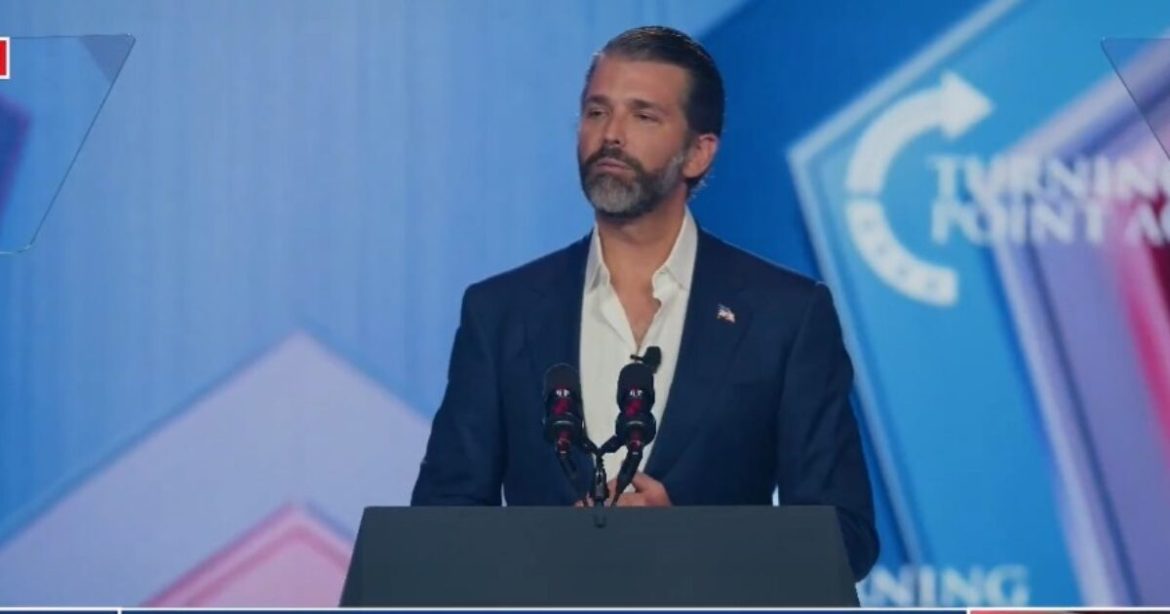 Crowd Erupts in “USA!” Chants After Don Jr. Calls President Trump Live at AmFest (VIDEO)