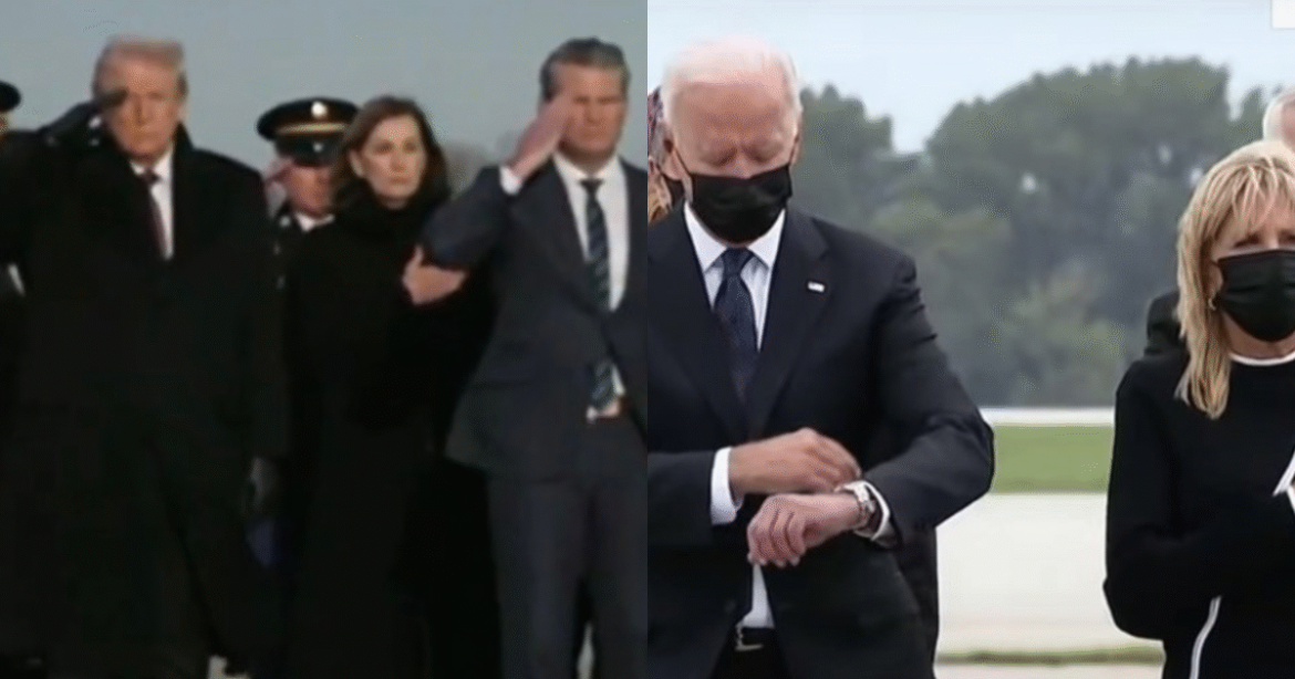 (VIDEO) Trump Participates in Dignified Transfer of Fallen National Guardsmen Like a Real President and Unlike Biden