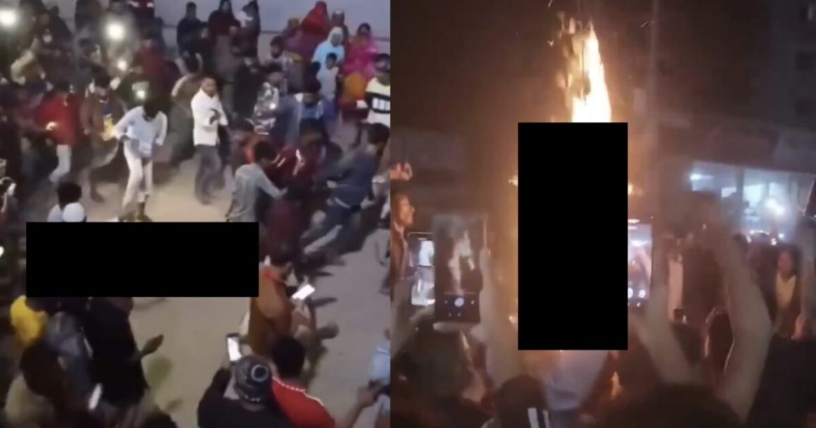 (GRAPHIC VIDEO) Hindu Man Beaten to Death, Tied to Tree, and Set on Fire by Islamic Mob in Bangladesh Lynching Over Alleged Blasphemy