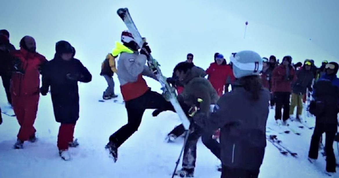WHITE RIOT: Wild Brawl Pits Skier Against Snowboarders at an Elite Resort in the French Alps (VIDEO)