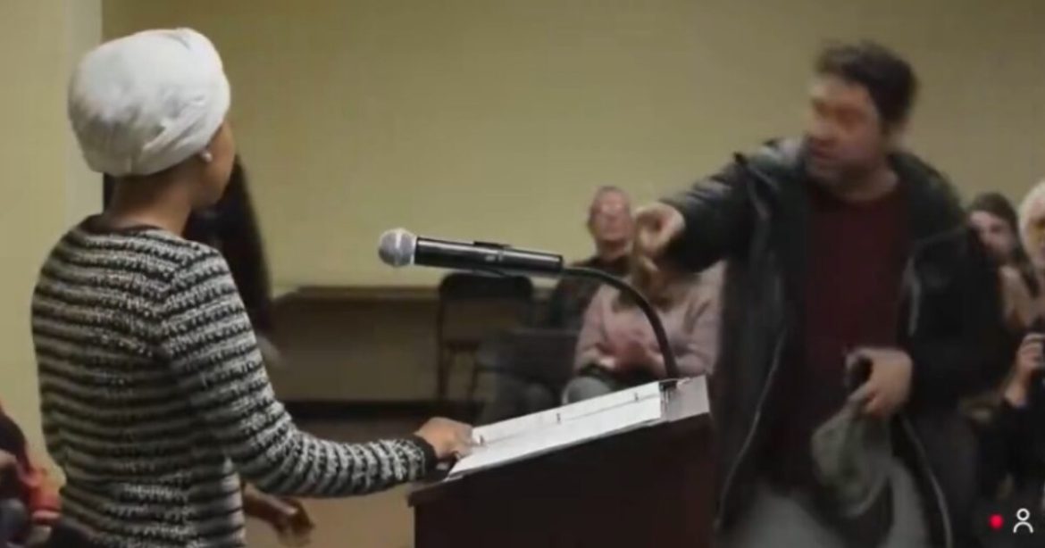 BREAKING: Man Charges at Ilhan Omar, Sprays Her with Unknown Substance During Town Hall (VIDEO)