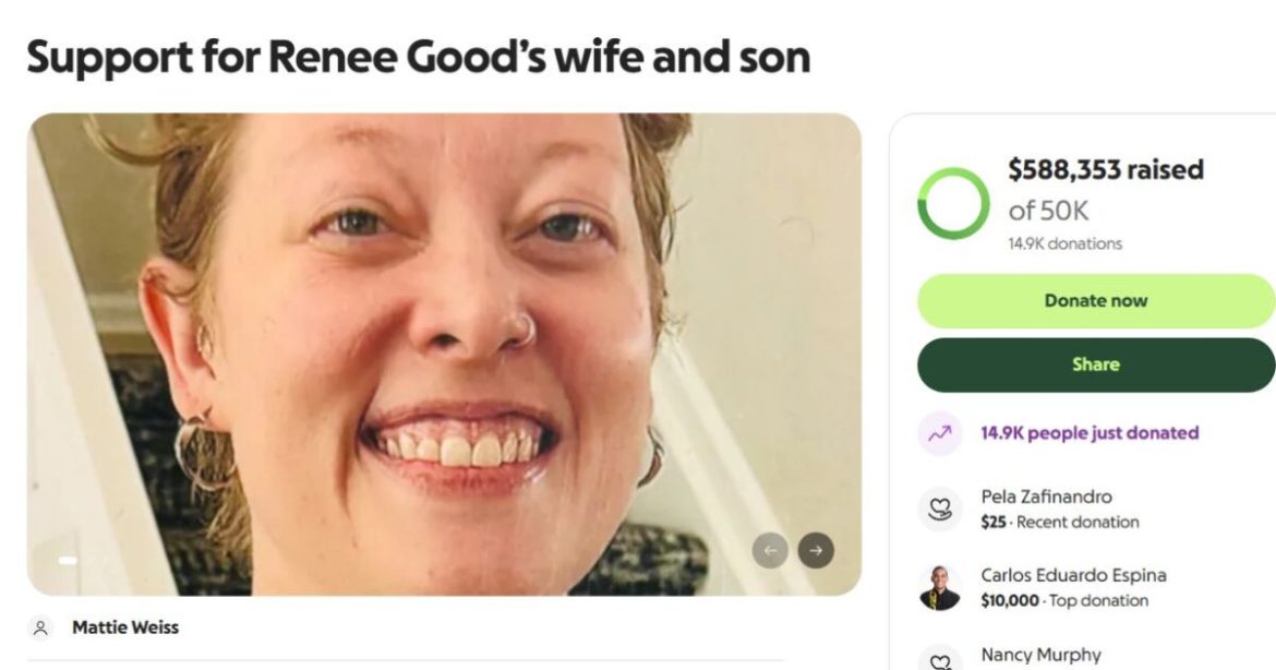 GoFundMe for Wife and Son of Woman Who Was Fatally Shot While Trying to Mow Down ICE Agent Raises Nearly $600K in Less Than a Day