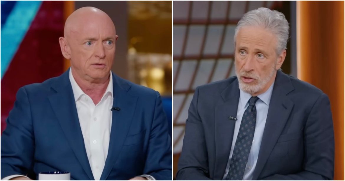 Jon Stewart EXPOSES Mark Kelly’s BLATANT Hypocrisy — Urged Military to Defy Trump While Staying Silent on Obama’s Regime Killing American Citizens with Drone Strikes