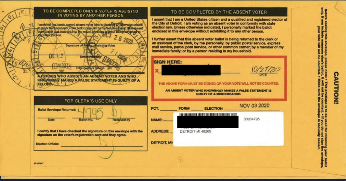 UPDATE: We’ve Completed 40 PERCENT Of Our Investigation Into Detroit’s 2020 Absentee Ballot Envelopes And We’re Beginning To See Why They Covered The Windows