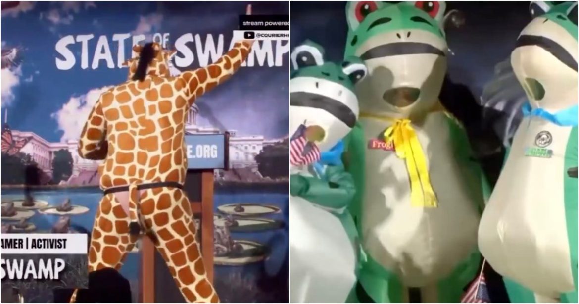 TOTAL CLOWNSHOW: While Trump Delivers Masterclass SOTU, Dems Throw Bizarre ‘Animal House’ Counter-Party Featuring Literal Frog Costumes, a Screaming Giraffe — and a Suitcase Full of Dildos