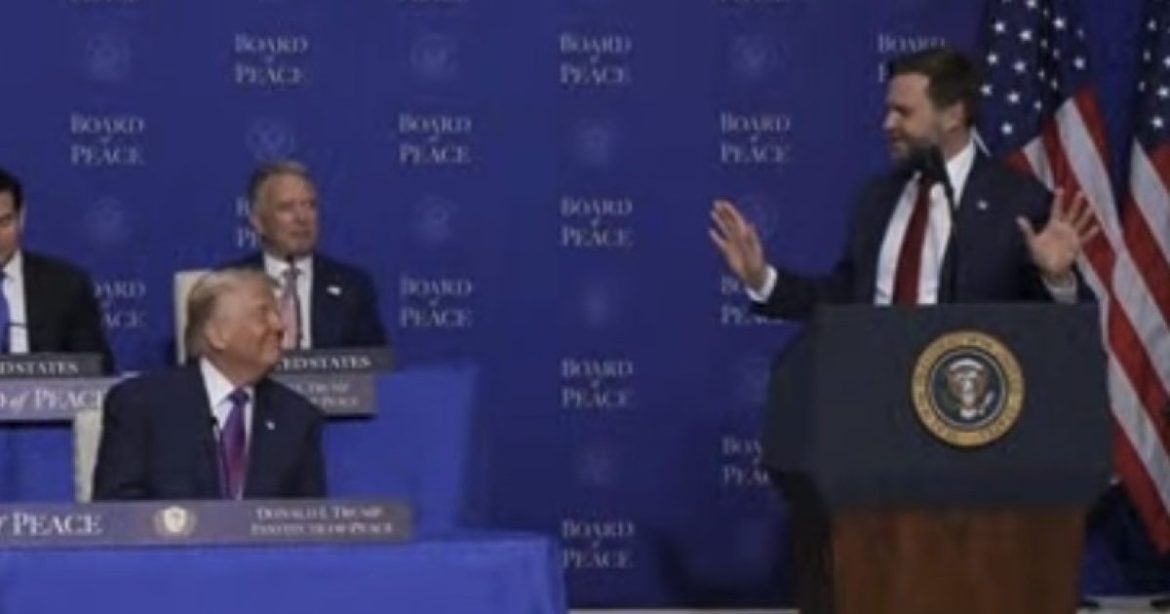 WATCH: JD Vance Kicks off Board of Peace Speech by Nuking AOC After Trump Roasts Her – “I’m Tempted to Just Freeze… Maybe They’ll Say Nice Things About Me, Like They do About Congresswoman Cortez.”