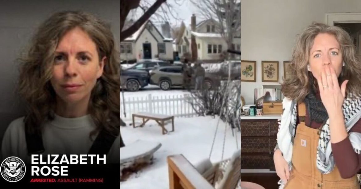 Minneapolis Viral ‘Relationship Anarchist’ Anti-ICE Agitator Elizabeth Rose Arrested for Ramming Federal Agents’ Vehicle During ICE Crackdown (VIDEOS)