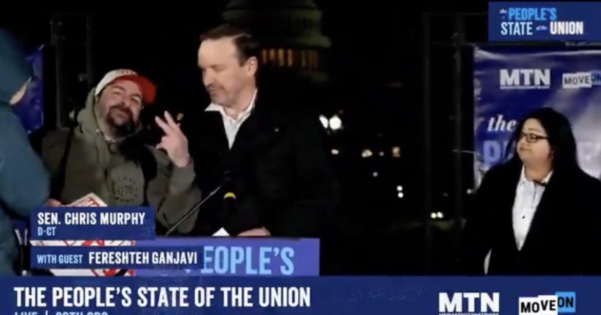 ABSOLUTE HERO: Patriot Storms Stage at Democrats’ Pathetic Anti-Trump SOTU Rally — Shouts ‘GO TRUMP! Hey Murphy, You’re a SCUMBAG!’