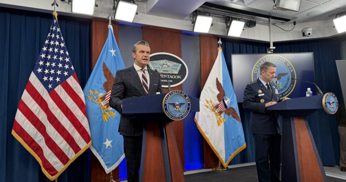 WATCH LIVE: War Sec Pete Hegseth and Joint Chiefs Chairman Dan Caine Hold Press Briefing – 8 AM ET