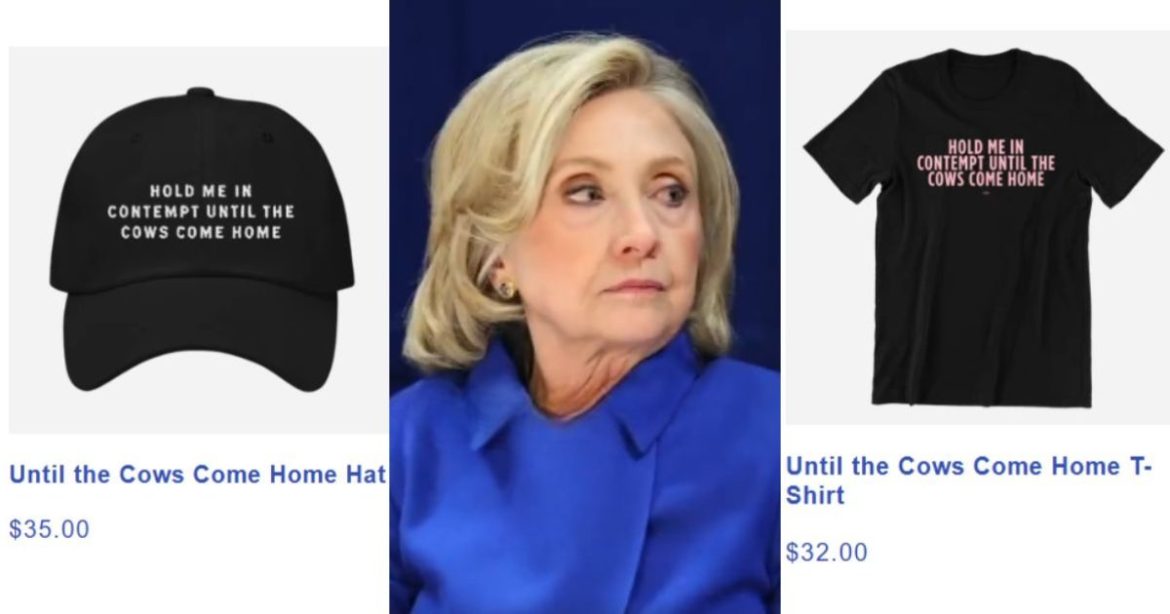 VILE: Hillary Clinton Makes Mockery of Epstein Ties with Her Organization Selling Tone-Deaf ‘Hold Me in Contempt’ Merch