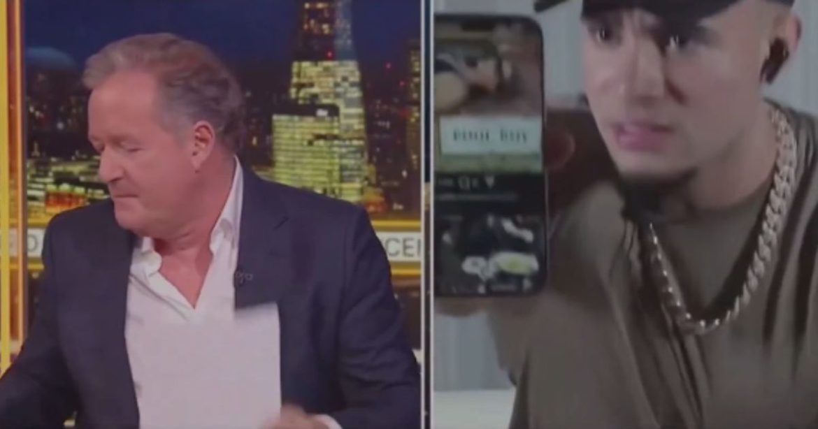 WATCH: Piers Morgan Walks Off His Own Show After Manosphere Influencer Pulls Up Social Media Post from His Wife