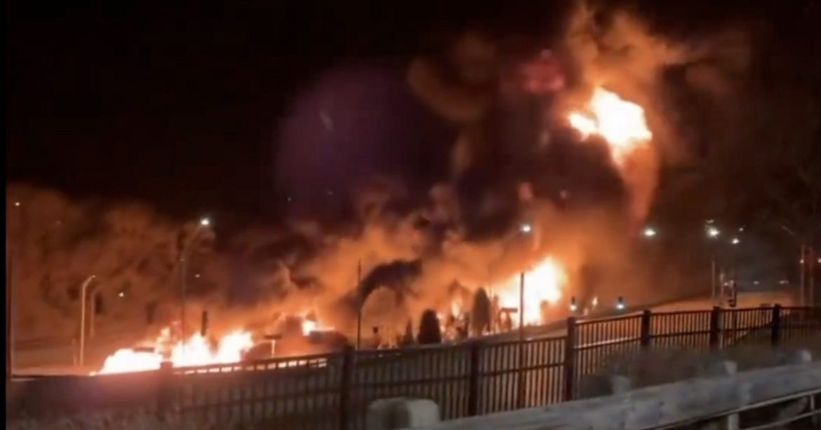 Crash Between Car and Fuel Tanker Sparks Massive Fire on I-471 in Kentucky — Children Hospitalized, Highway Shut Down